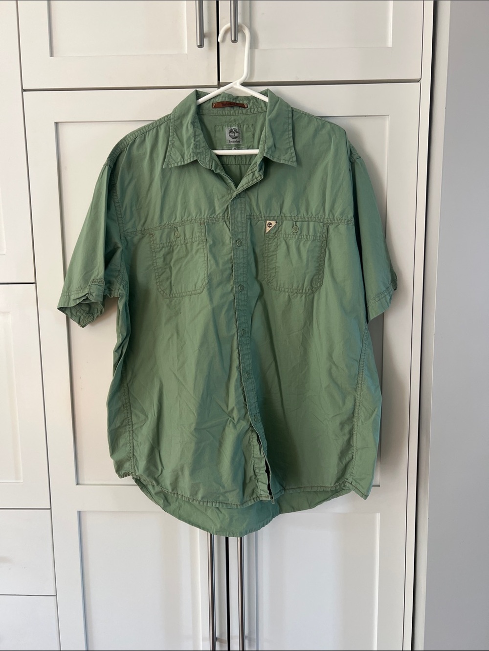 Timberland Mint Green Casual Button-Up Shirt